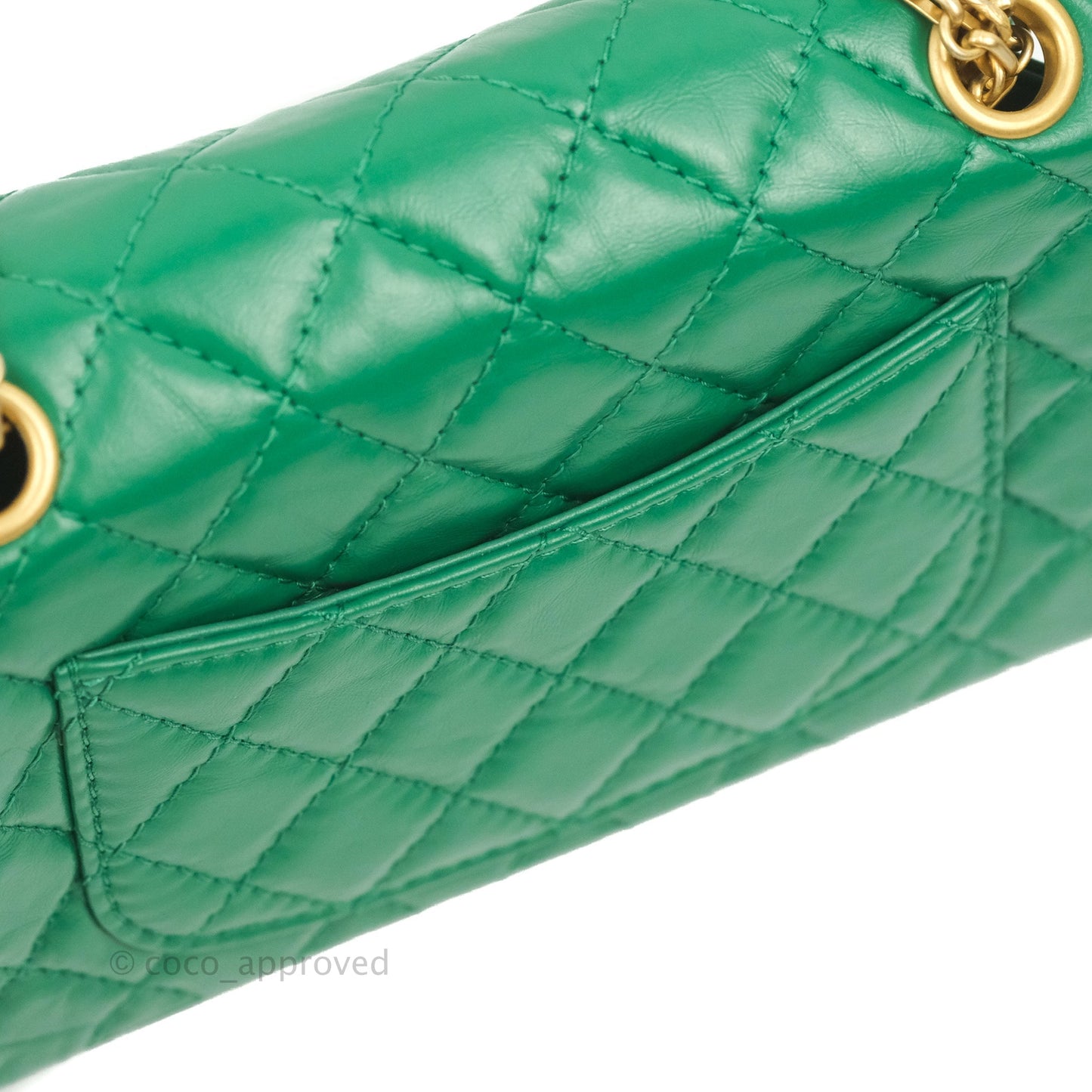 Chanel Mini Reissue 224 Green Aged Calfskin Aged Gold Hardware