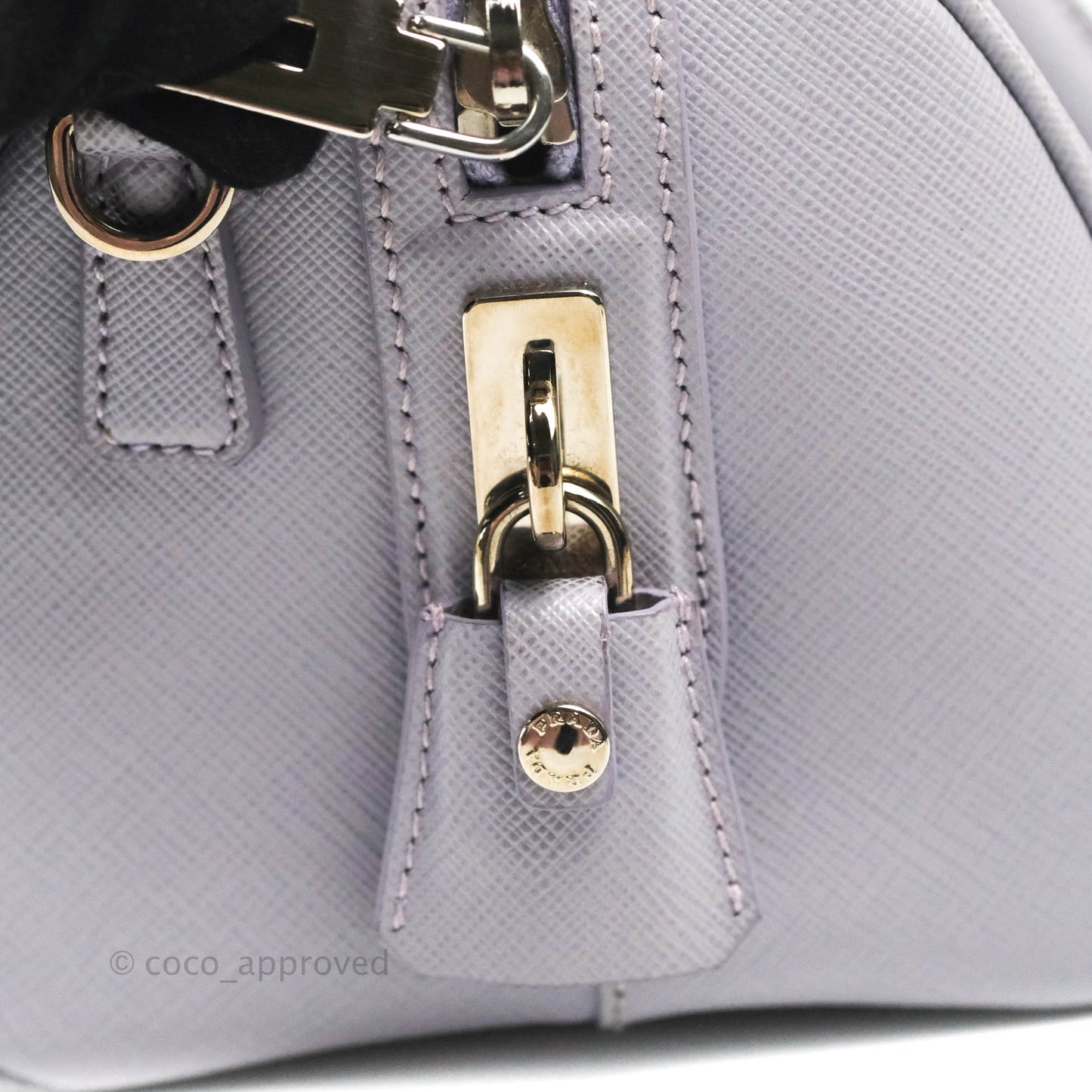 Prada Lilac Lux Convertible Boston Saffiano Leather Mini