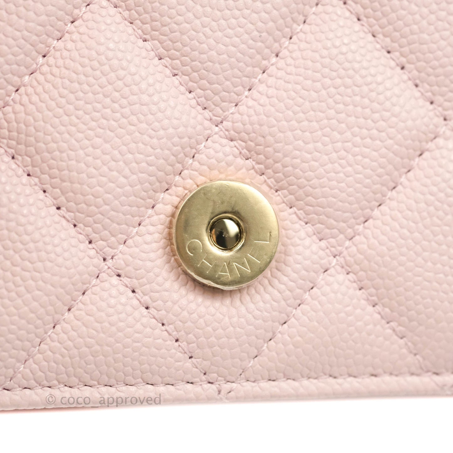 Chanel Mini Wallet With Chain Light Pink Caviar Gold Hardware