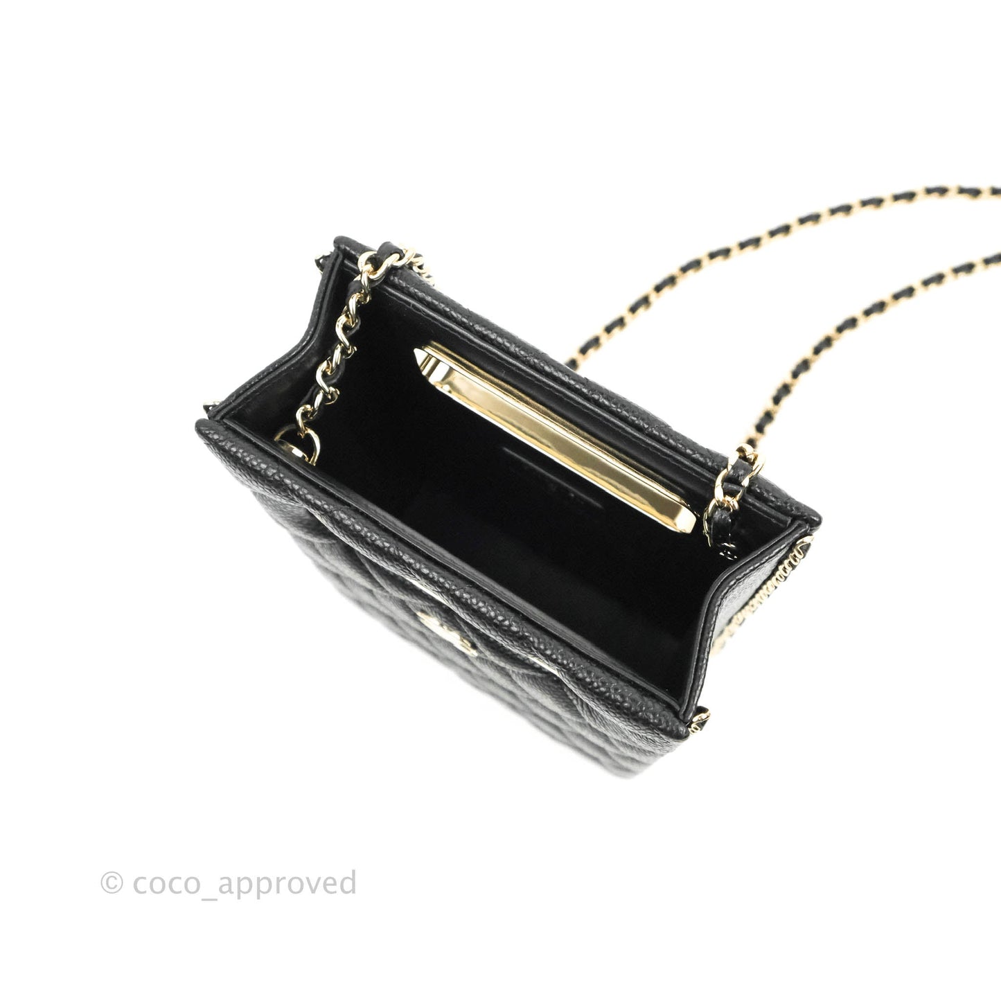 Chanel Evening Bag Caviar Black Gold Hardware 22SS