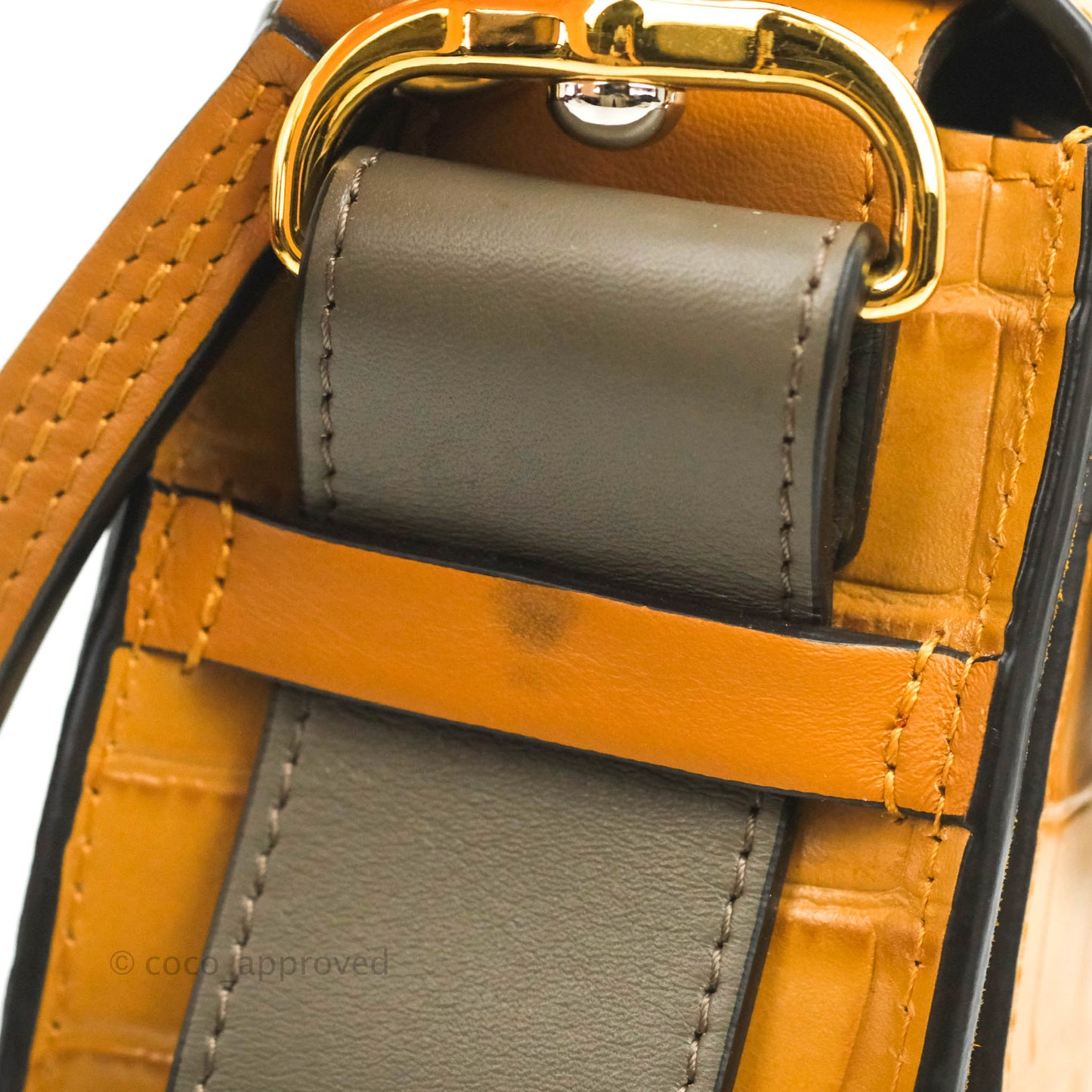 Chloe Small Croc-Embossed Tess Brown Bag