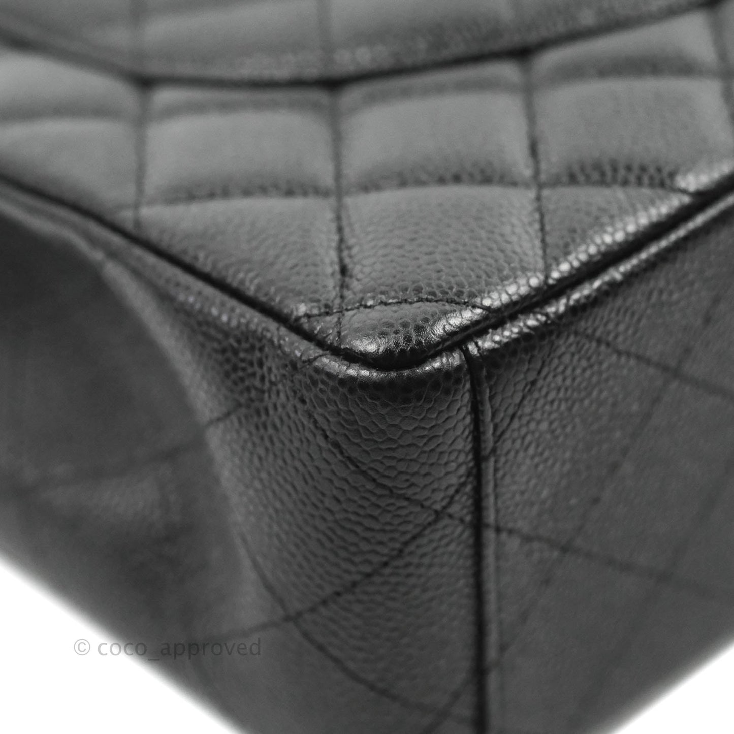 Chanel Quilted Maxi Double Flap Black Caviar Silver Hardware