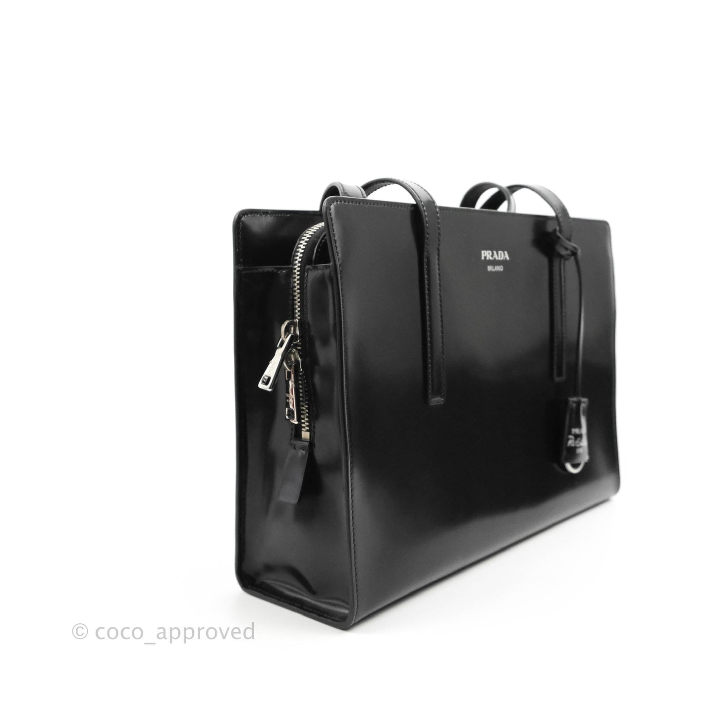 Prada Re-Edition 1995 Brushed-leather Medium Handbag Black