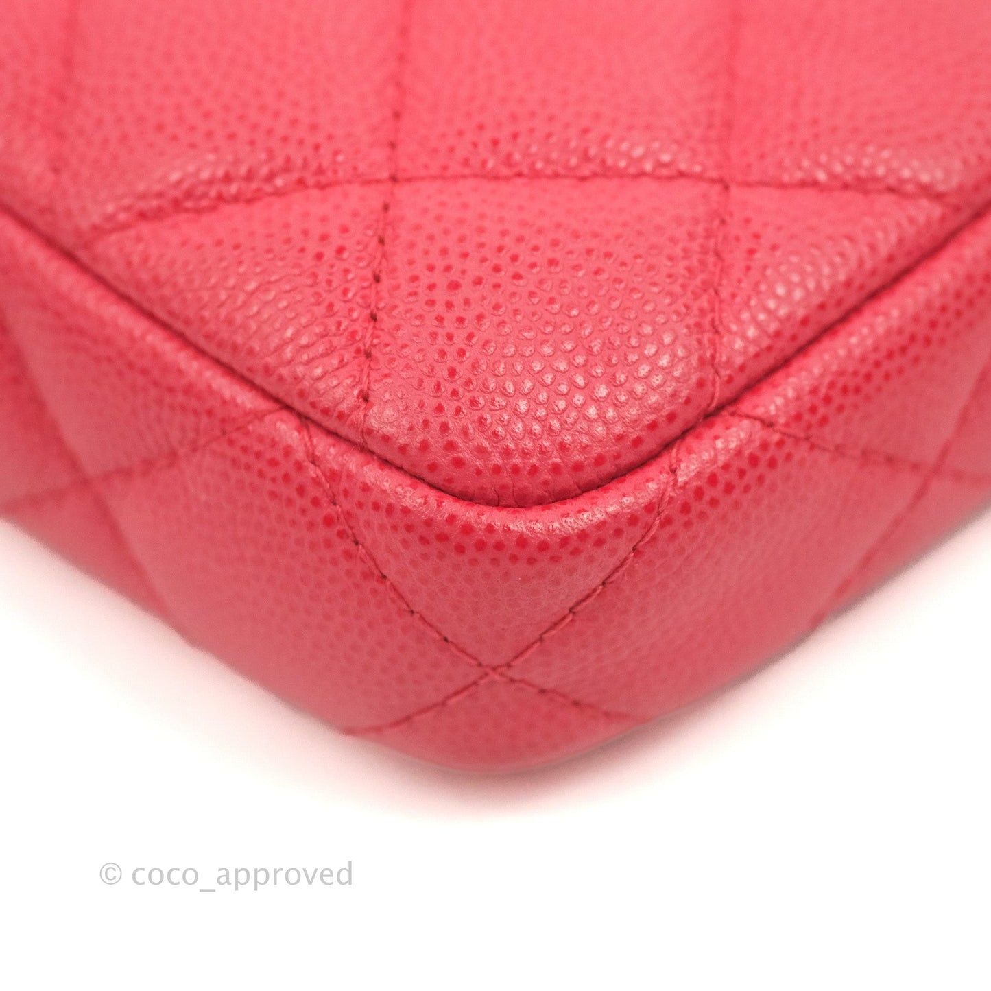 Chanel Quilted Clutch With Chain Pink Caviar Gold Hardware