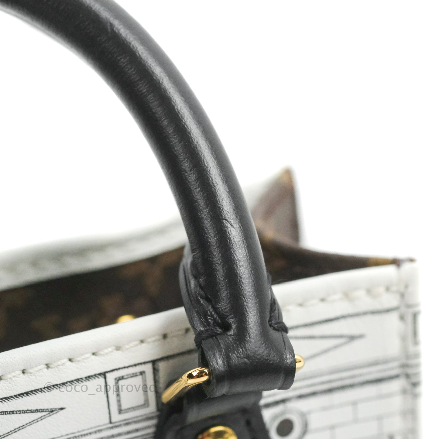 Louis Vuitton X Fornasetti Calfskin Architettura Petit Sac Plat Black White Gold Hardware