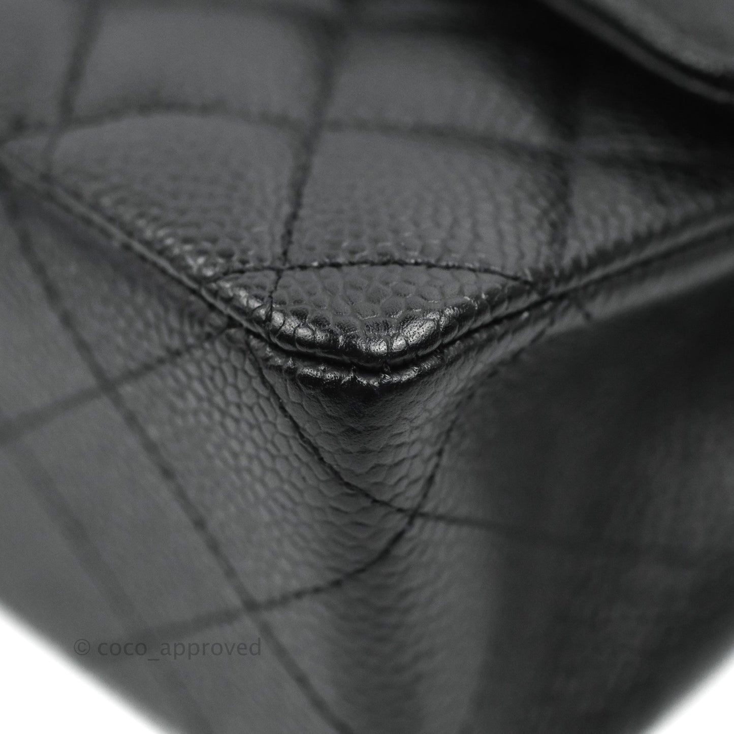 Chanel Classic M/L Medium Flap Quilted Black Caviar Silver Hardware