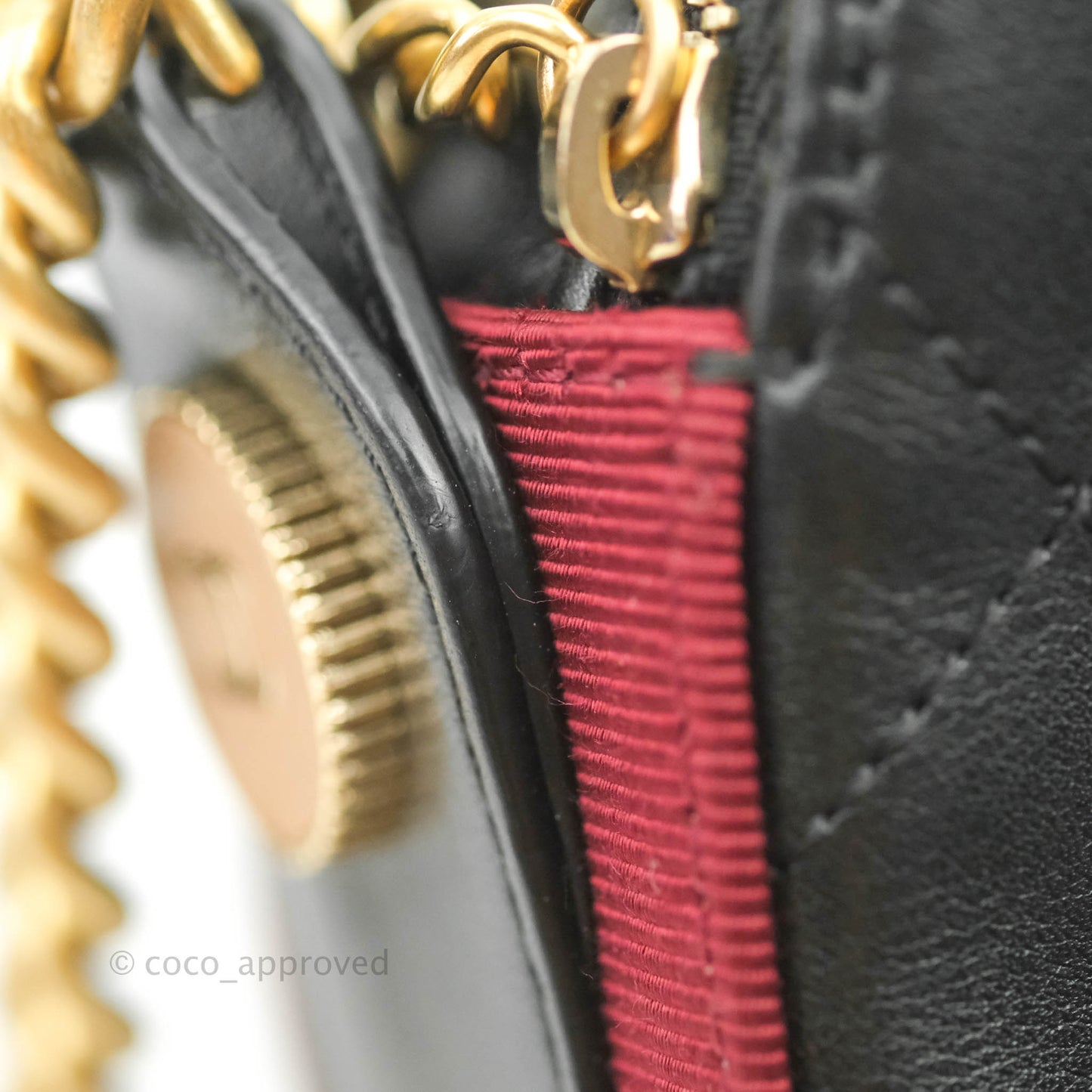 Chanel Small Button Up Camera Case Bag Black Calfskin Grosgrain Aged Gold Hardware