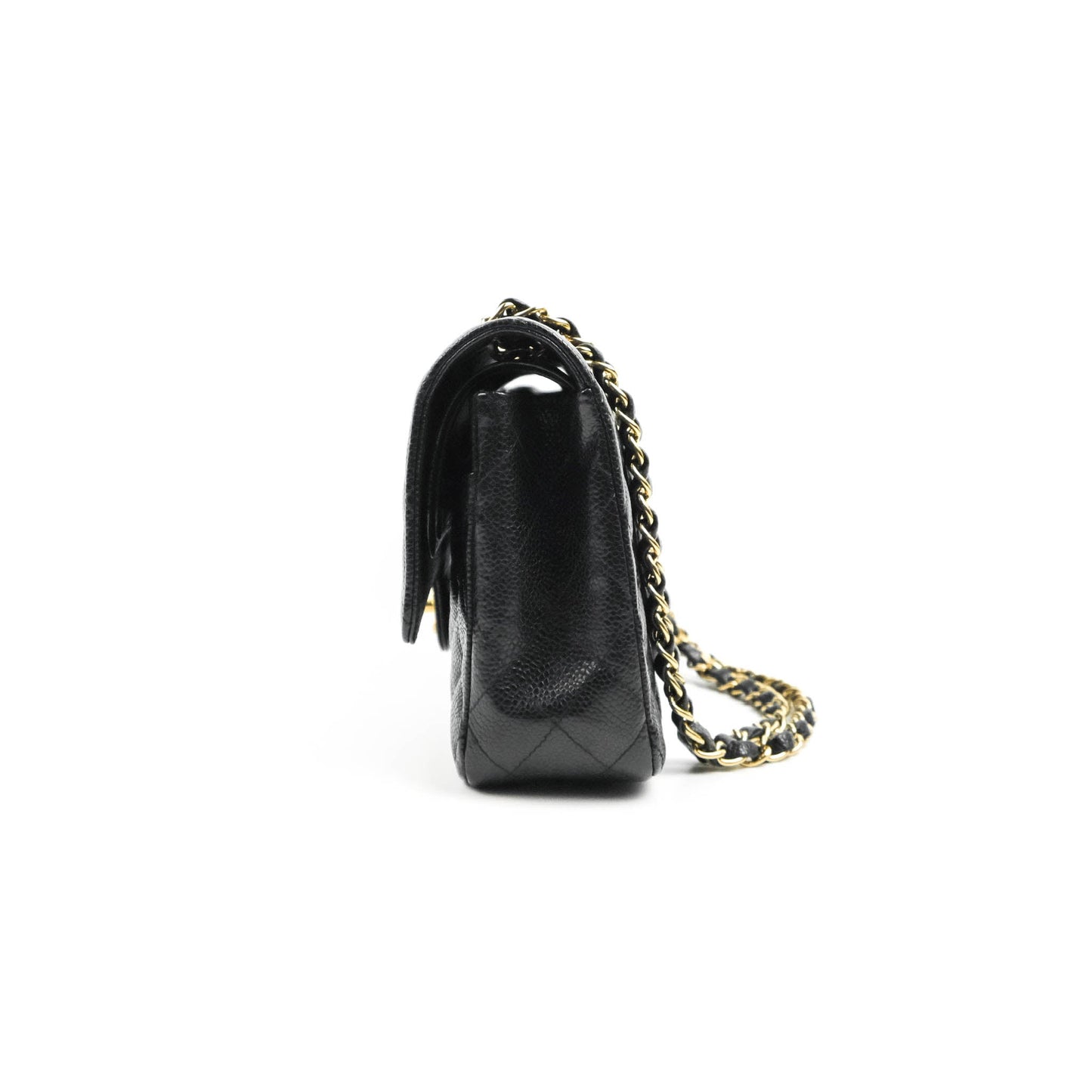 Chanel Classic Medium M/L Flap Black Caviar 24K Gold Hardware