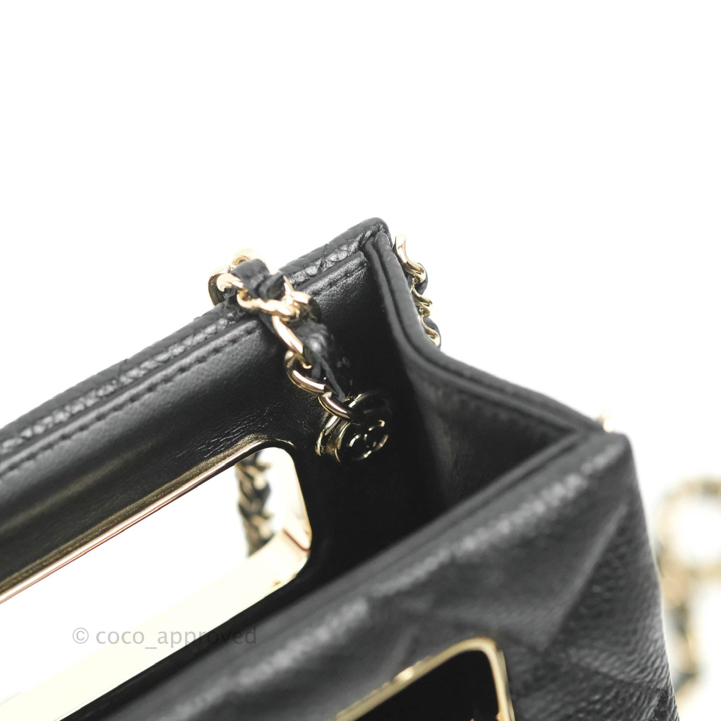 Chanel Evening Bag Caviar Black Gold Hardware 22SS