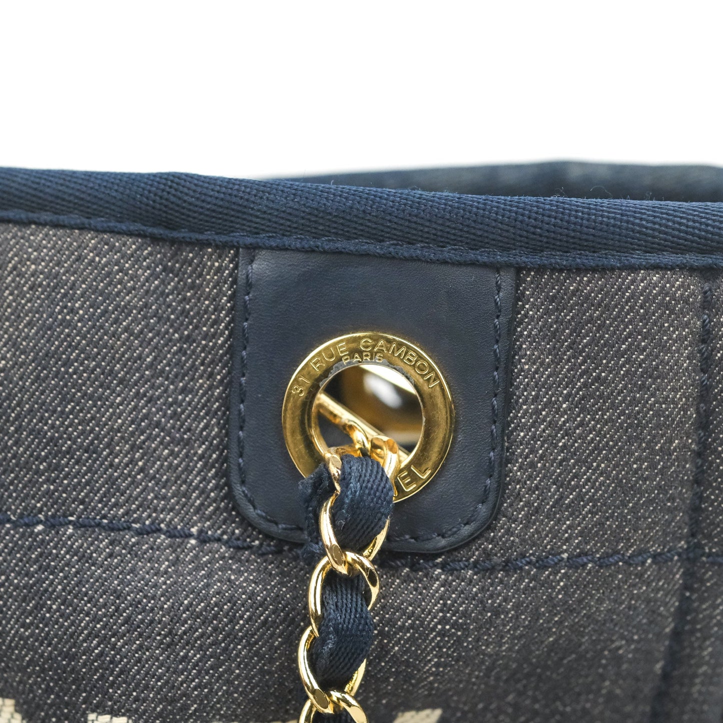 Chanel Mini Deauville Denim Gold Hardware Tote