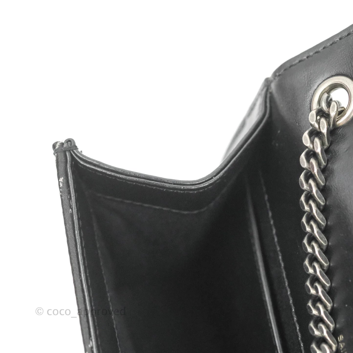 Saint Laurent Small Kate Marbled Stain Chain Bag Black Ruthenium Hardware