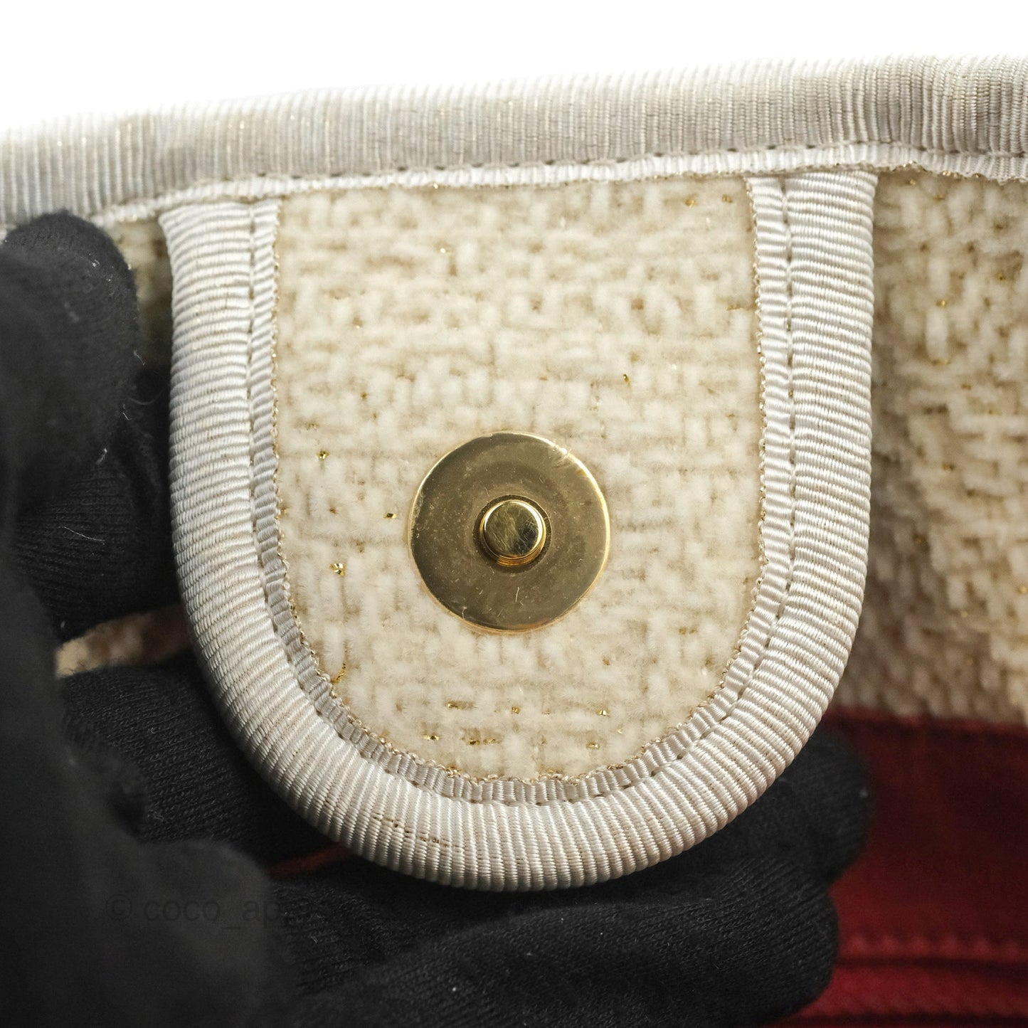 Chanel Medium Deauville Tote Ivory Lurex Boucle 19A