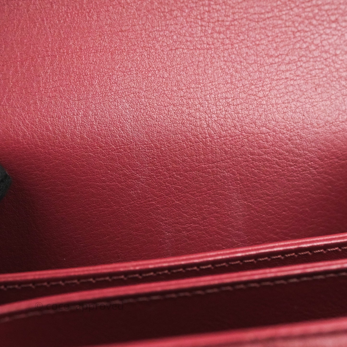 Chanel Flap Bag Dark Red Calfskin Aged Gold Hardware
