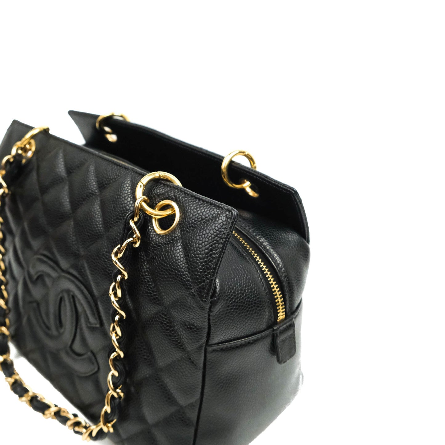 Chanel PTT Petite Timeless Shopping Tote Bag Black Caviar Gold Hardware