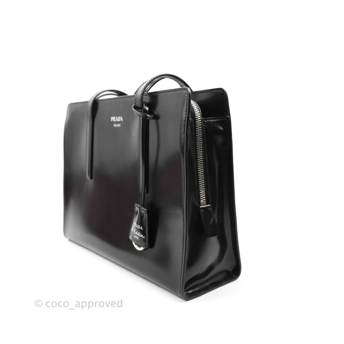Prada Re-Edition 1995 Brushed-leather Medium Handbag Black