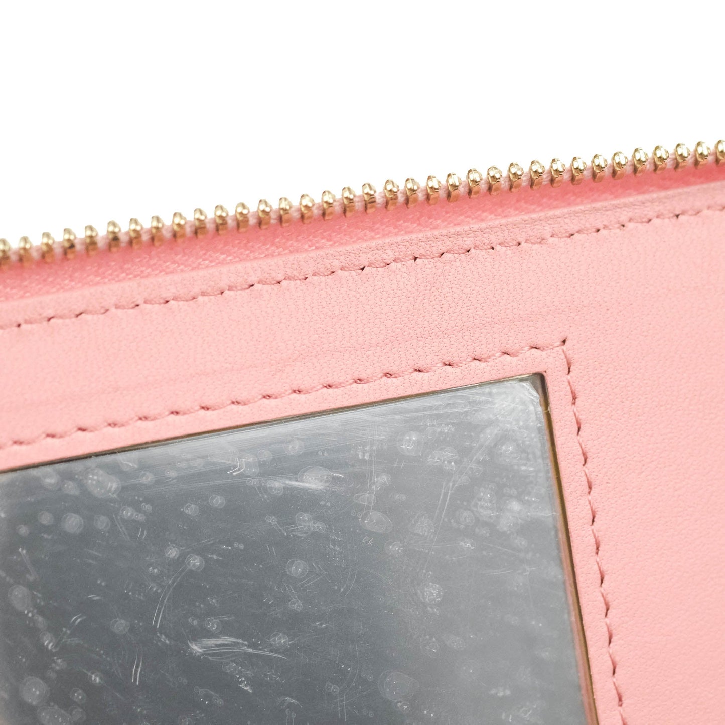 Chanel Resin Elegant Chain Vanity Case Pink Lambskin Gold Hardware
