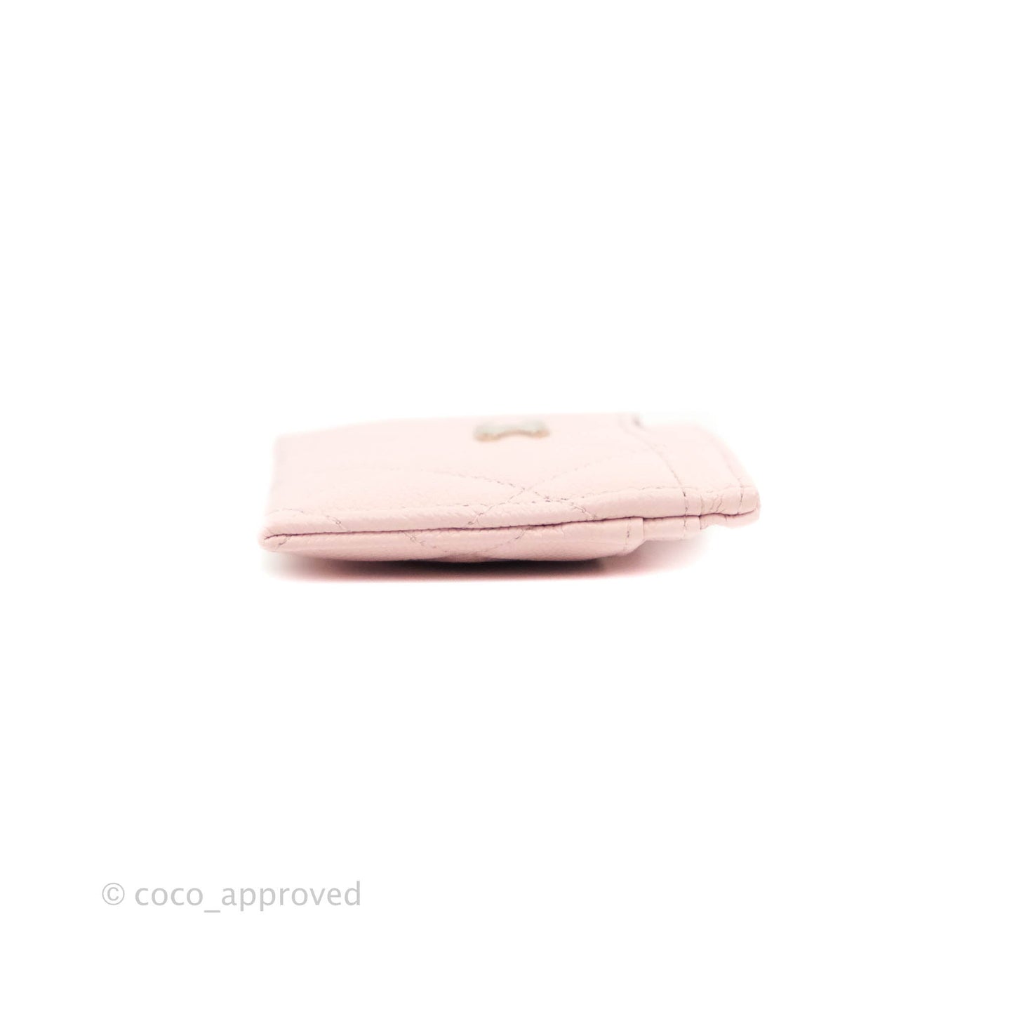 Chanel Classic Flat Card Holder Light Pink Caviar Gold Hardware