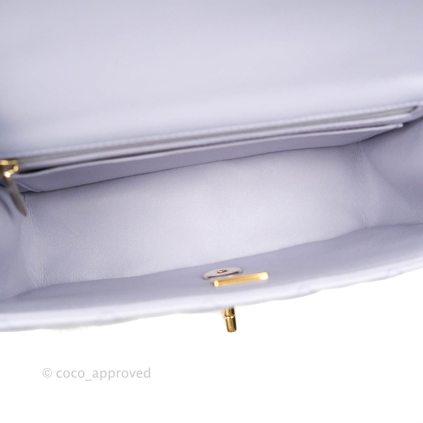 Chanel Top Handle Mini Rectangular Flap Bag Lilac Lambskin Gold Hardware