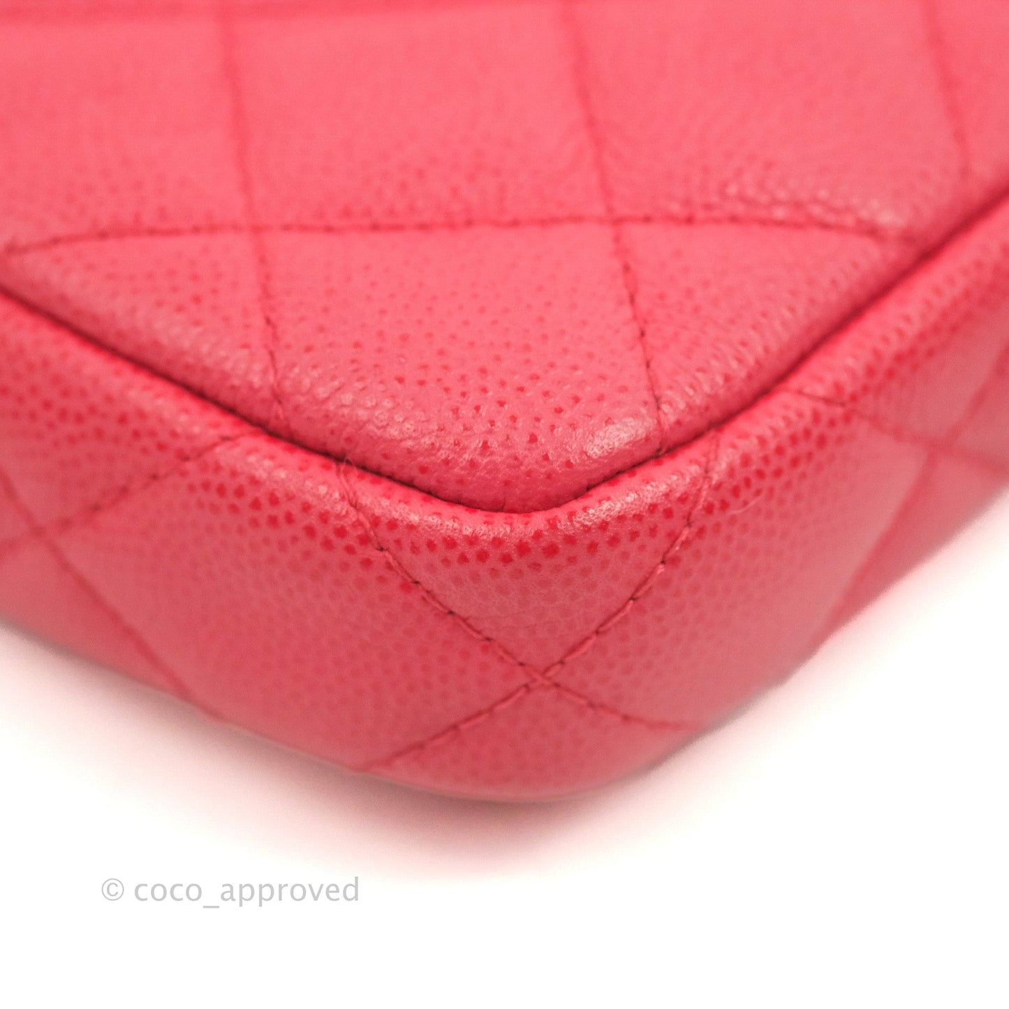 Chanel Quilted Clutch With Chain Pink Caviar Gold Hardware