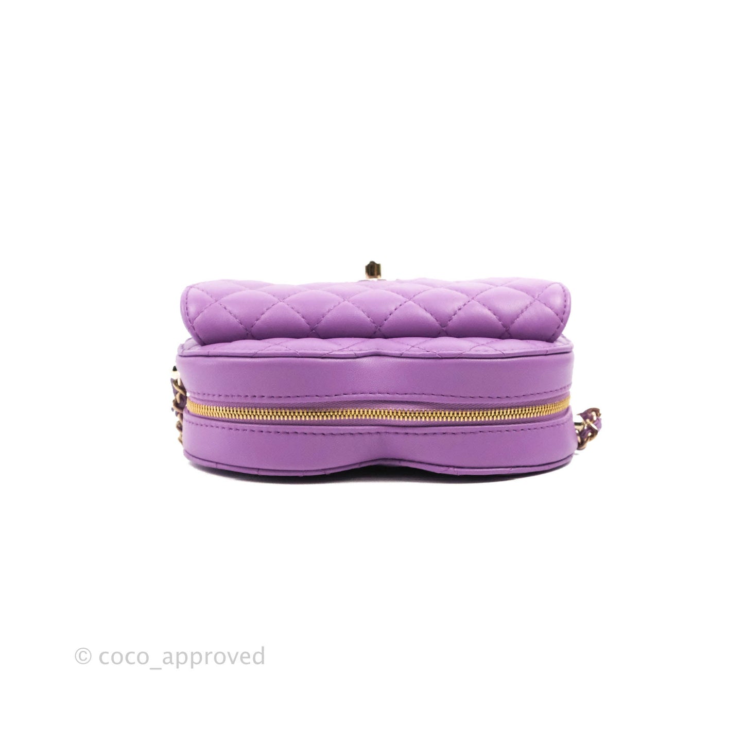 Chanel Large Heart Bag Purple Lambskin Gold Hardware 22S