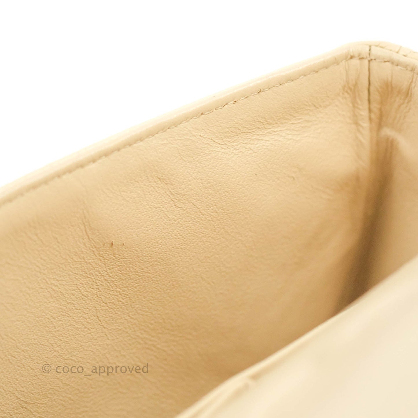 Chanel Classic M/L Medium Flap Quilted Beige Caviar Gold Hardware
