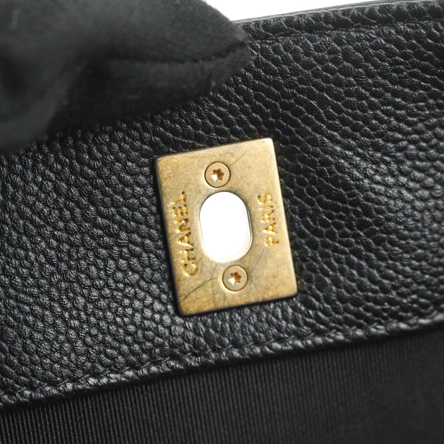 Chanel Quilted Shopping Tote Black Caviar Aged Gold Hardware 18C