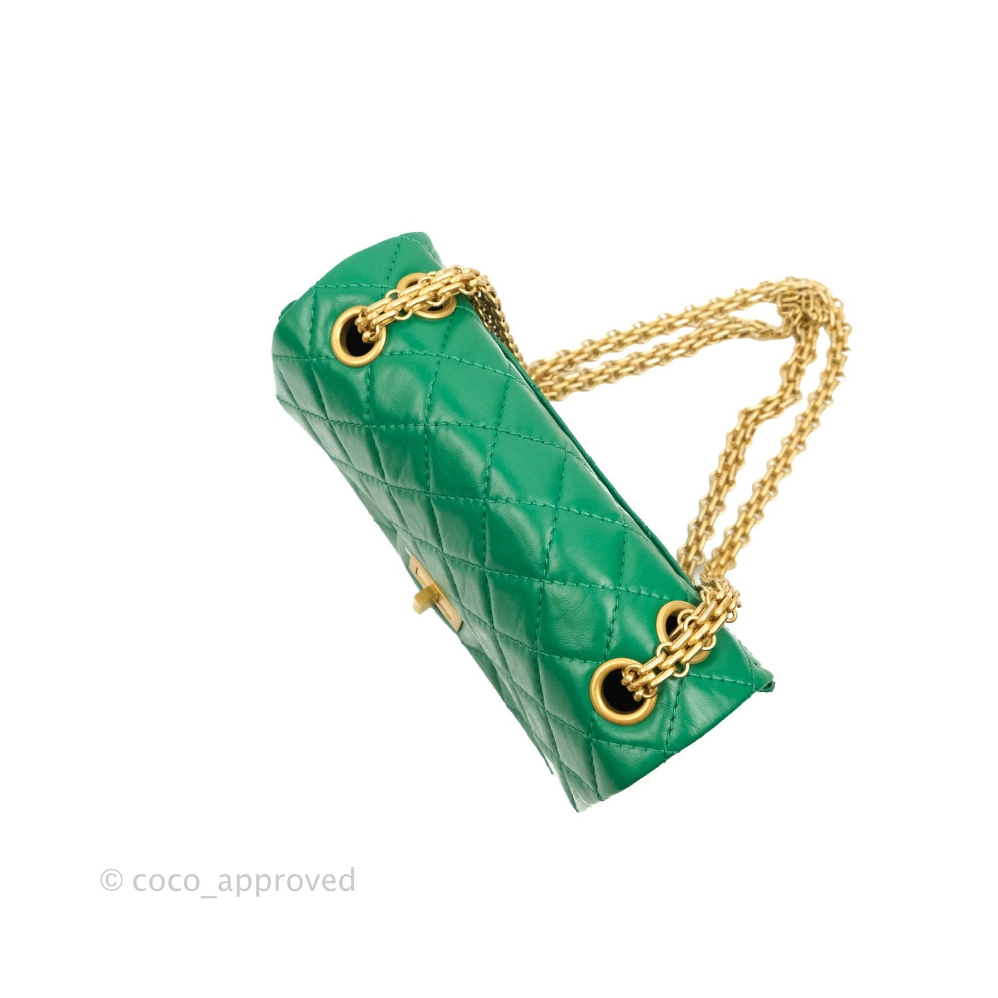 Chanel Mini Reissue 224 Green Aged Calfskin Aged Gold Hardware