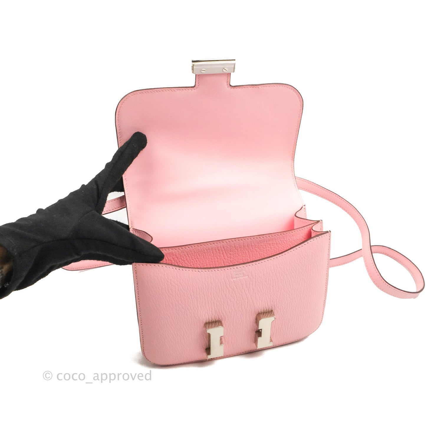Hermès Constance III Mini 18cm Sakura Chevre Mysore Palladium Hardware