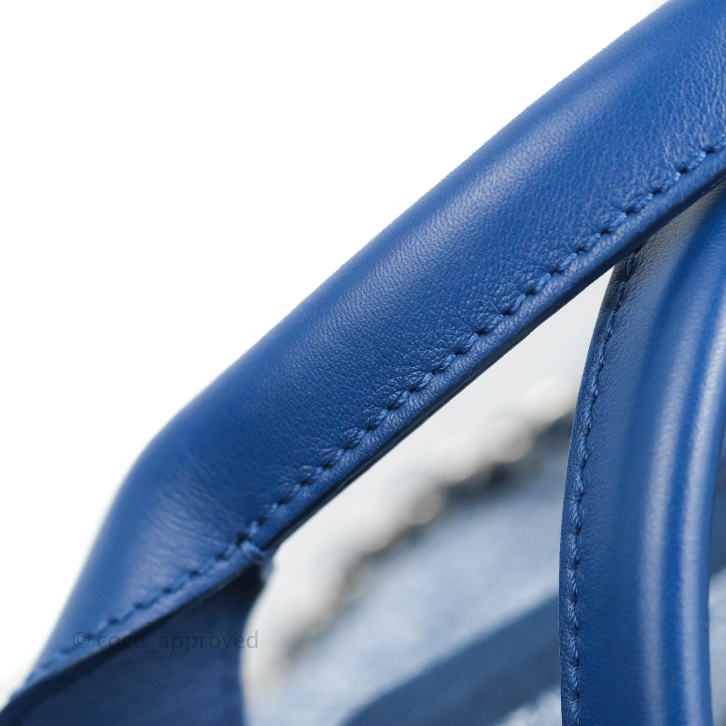 Chanel Large Deauville Blue Canvas Silver Hardware