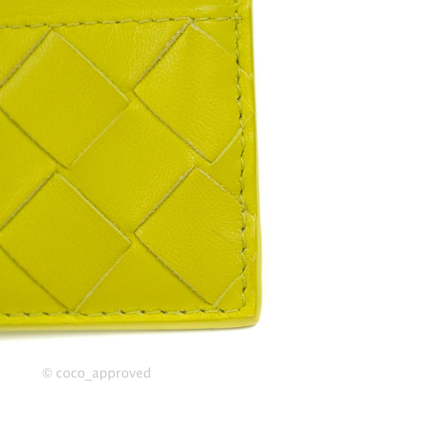 Bottega Veneta Intrecciato Card Holder Kiwi