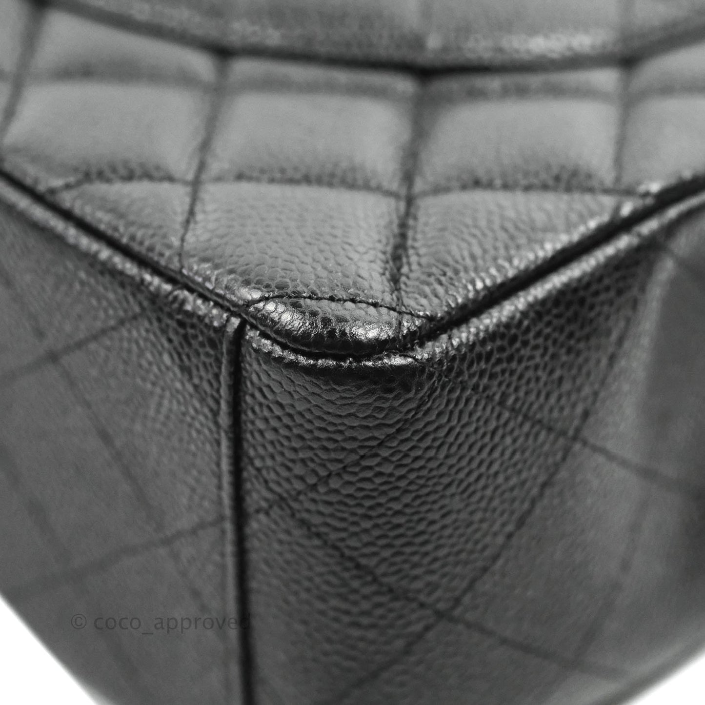 Chanel Quilted Maxi Double Flap Black Caviar Silver Hardware