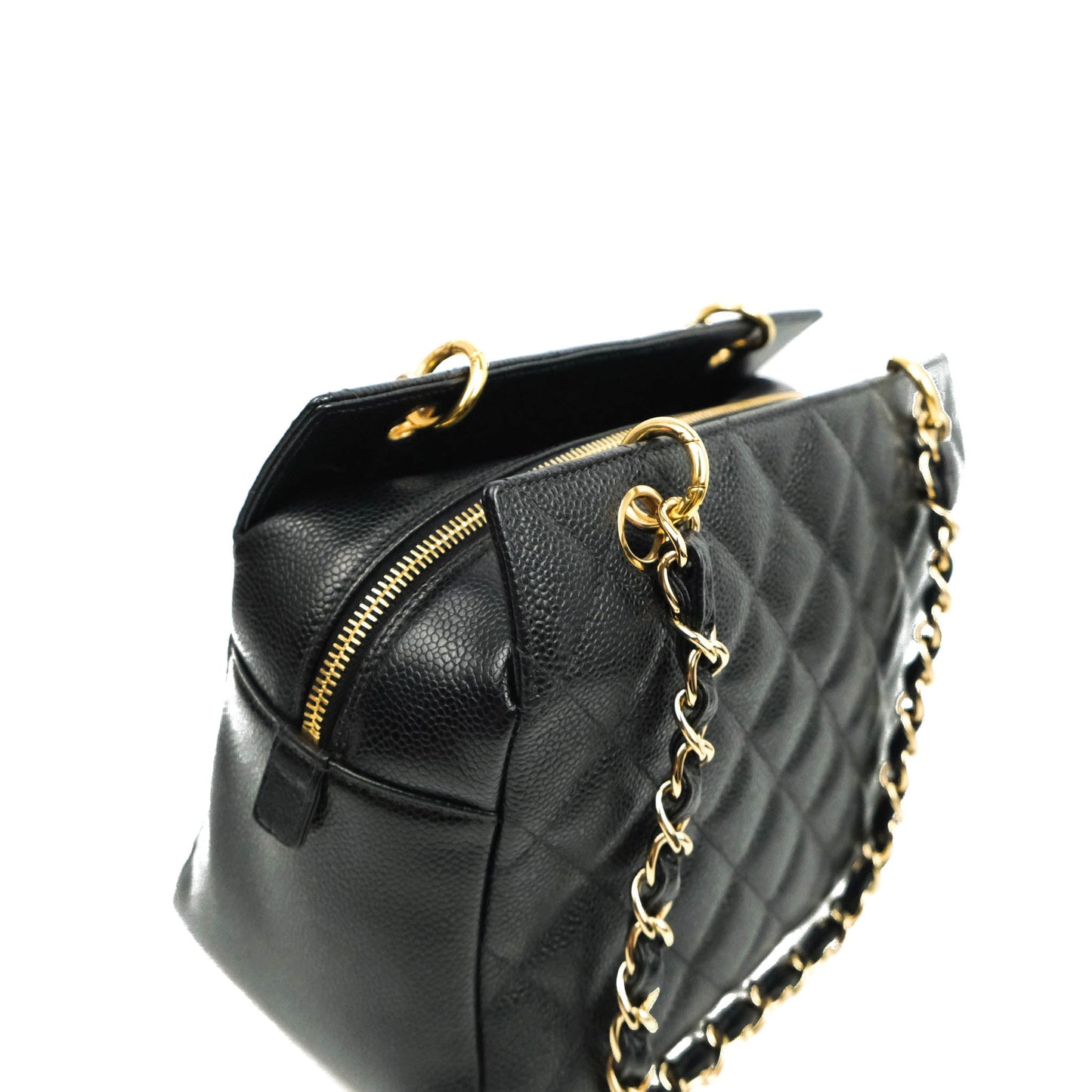 Chanel PTT Petite Timeless Shopping Tote Bag Black Caviar Gold Hardware