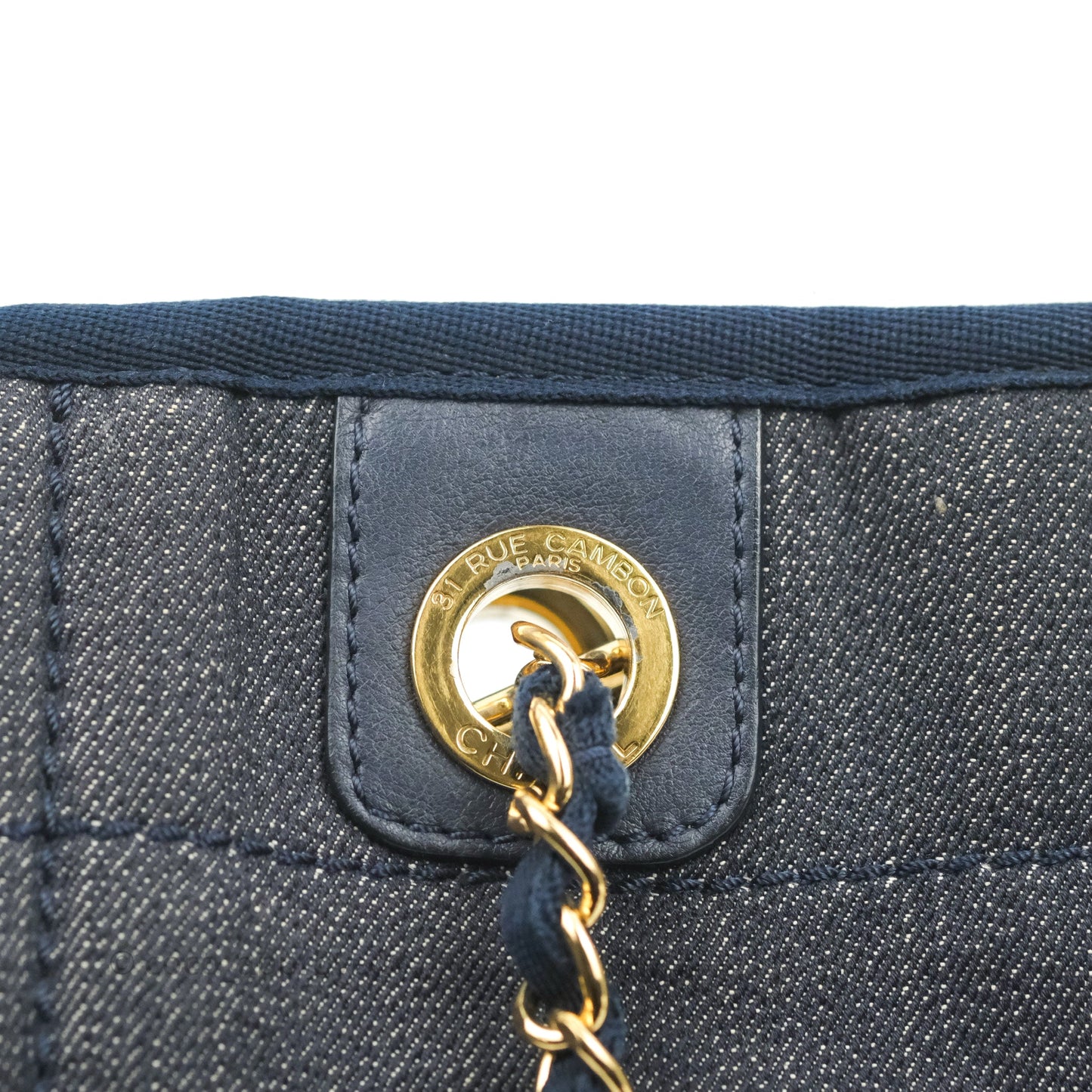Chanel Mini Deauville Denim Gold Hardware Tote