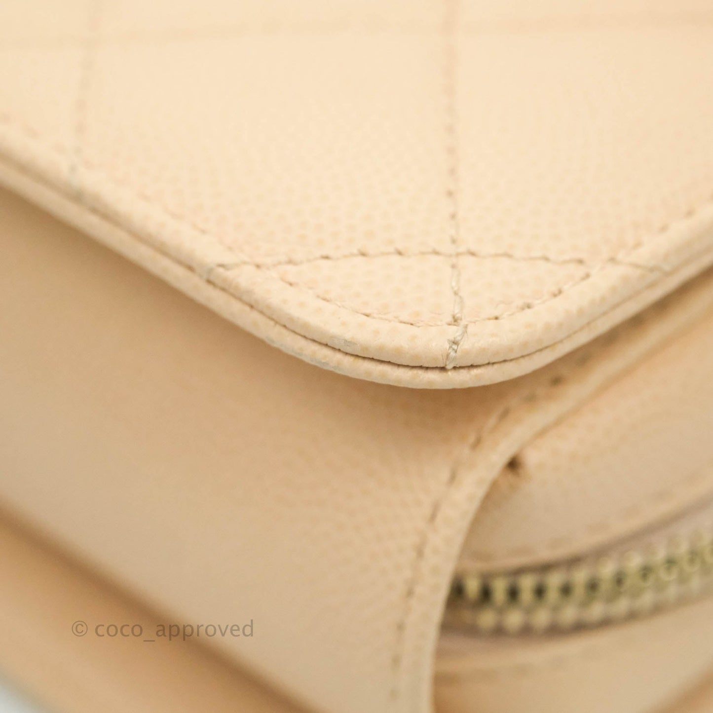 Chanel Quilted Small Like The Wallet Flap Light Beige Caviar Light Gold Hardware 22C