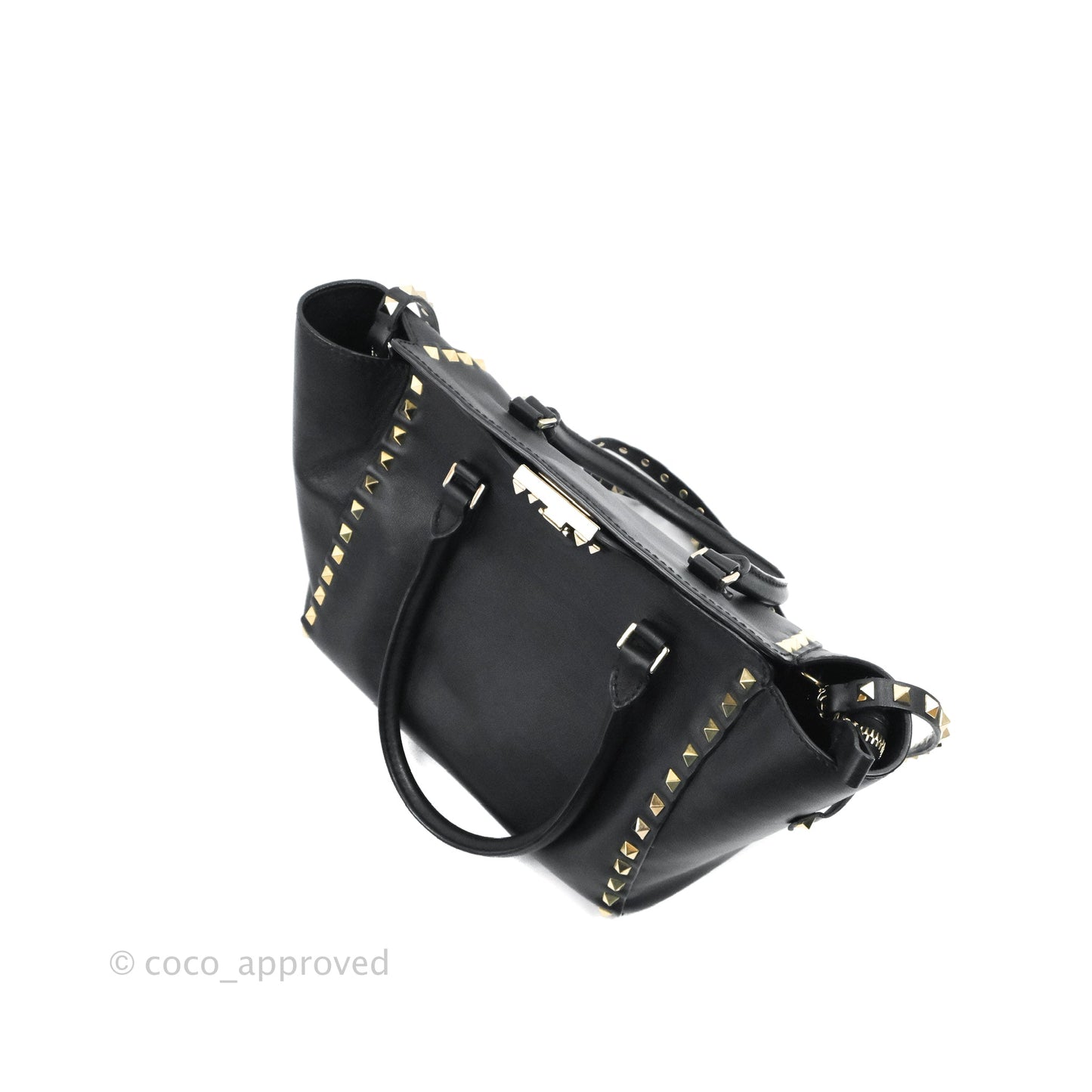 Valentino Garavani Small Rockstud Bag Black Calfskin