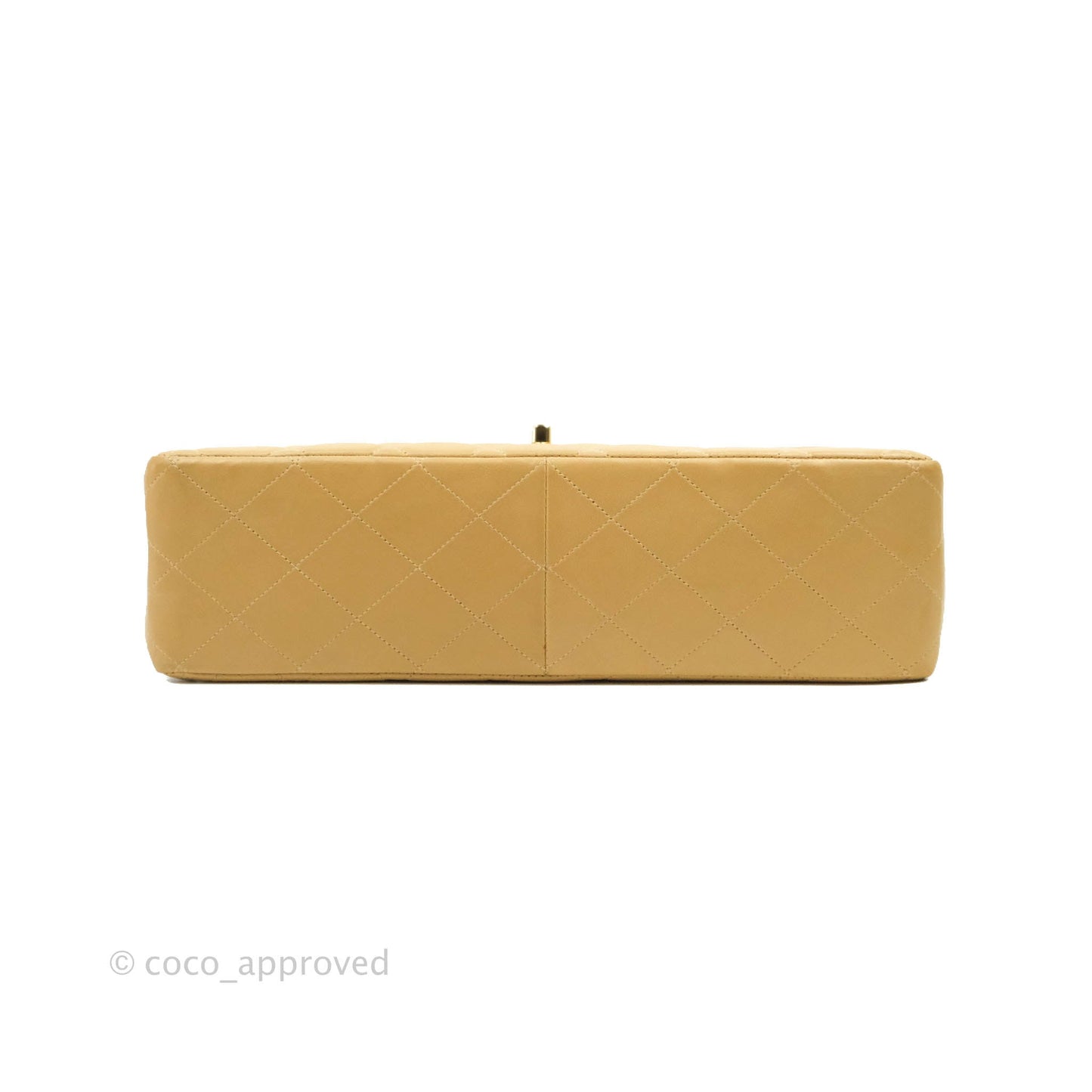 Chanel Classic Vintage Jumbo Single Flap Beige Lambskin Gold Hardware
