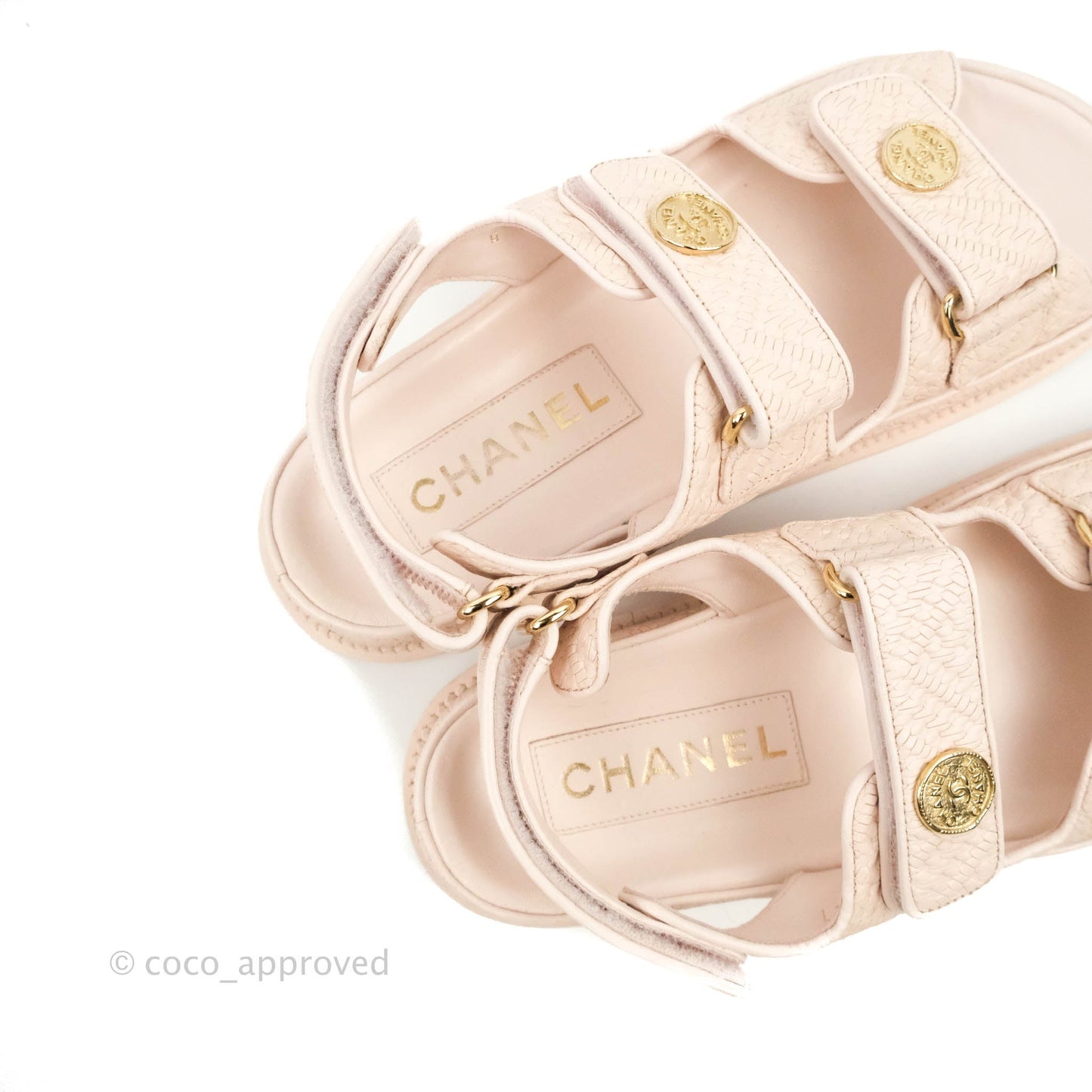 Chanel Dad Sandals Medallion Light Pink Size 37