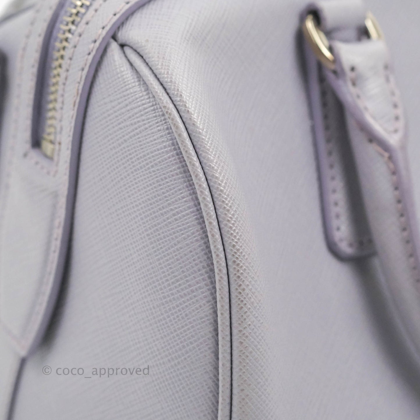 Prada Lilac Lux Convertible Boston Saffiano Leather Mini