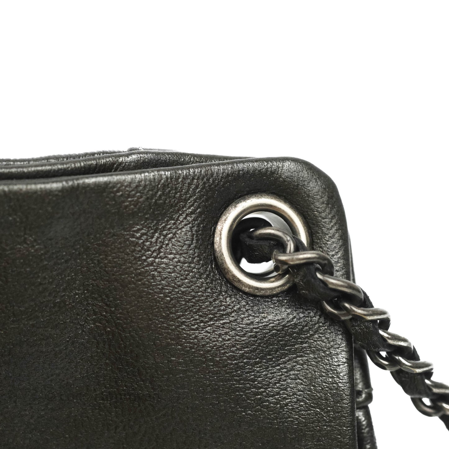 Chanel Chain Backpack Metallic Grey Lambskin Ruthenium Hardware