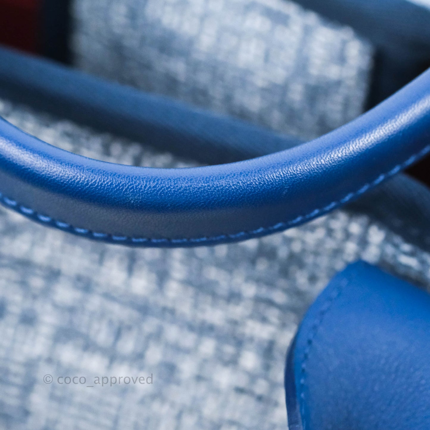 Chanel Large Deauville Blue Canvas Silver Hardware