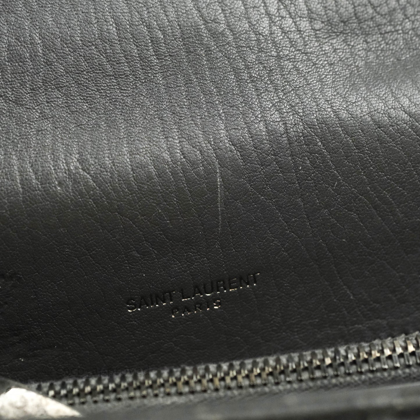 Saint Laurent Chevron Medium College Grey Chain Bag Ruthenium Hardware