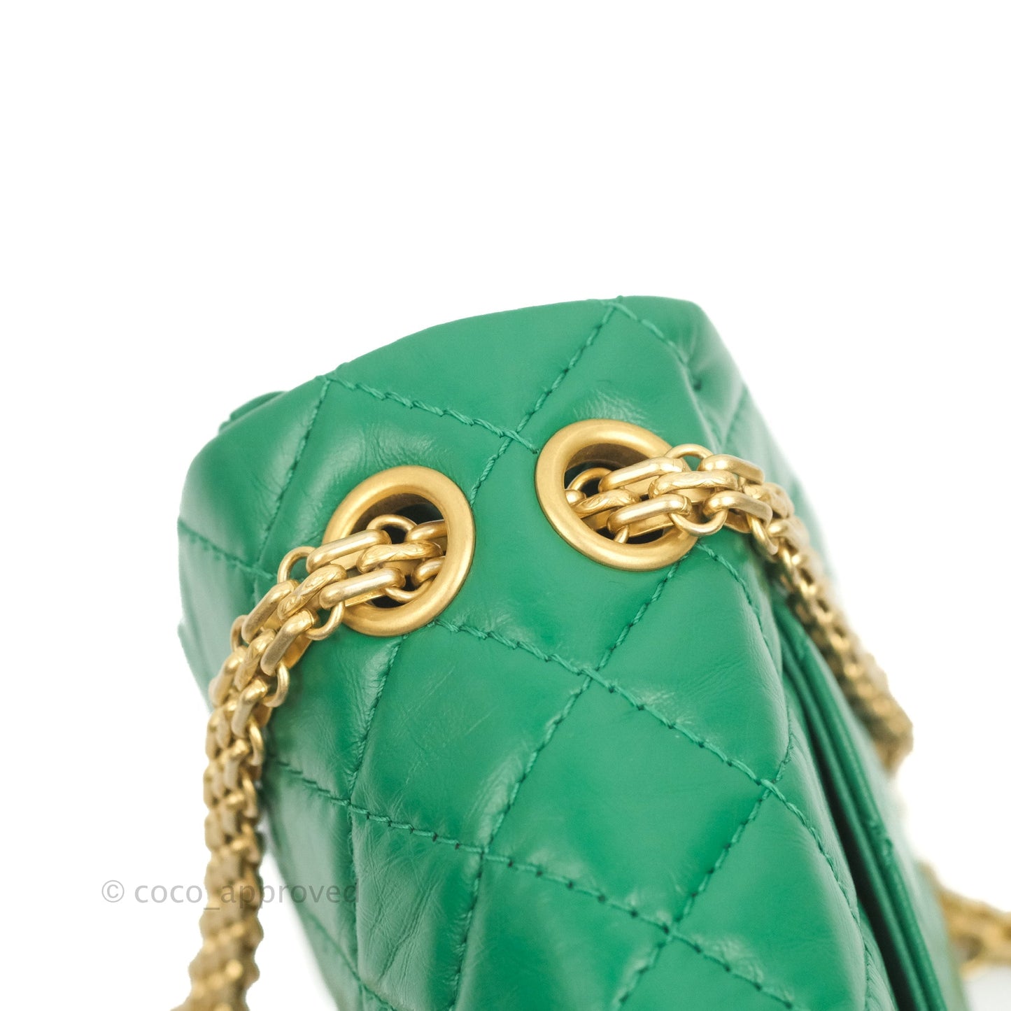 Chanel Mini Reissue 224 Green Aged Calfskin Aged Gold Hardware
