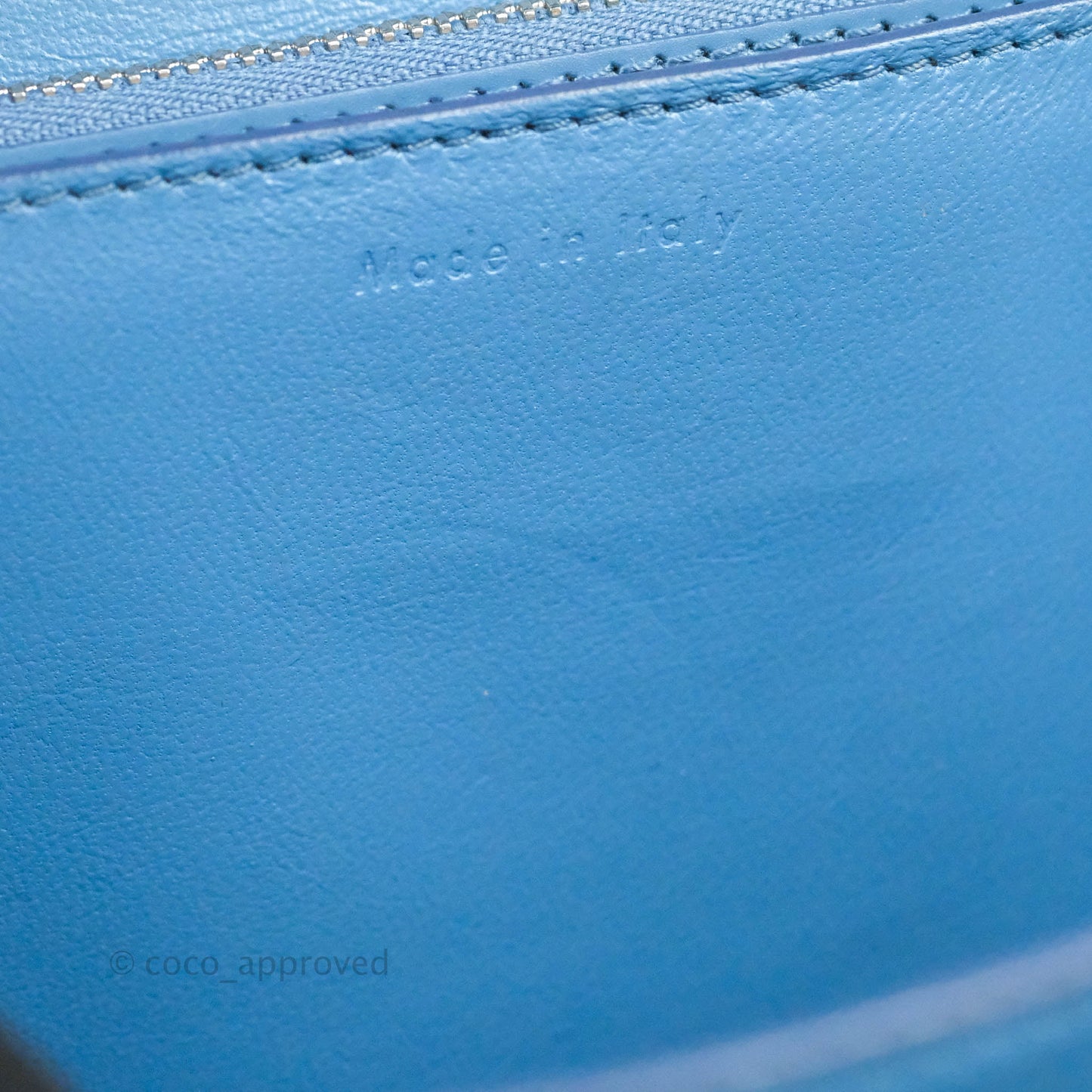 Celine Medium Classic Box Flap Blue Calfskin Silver Hardware