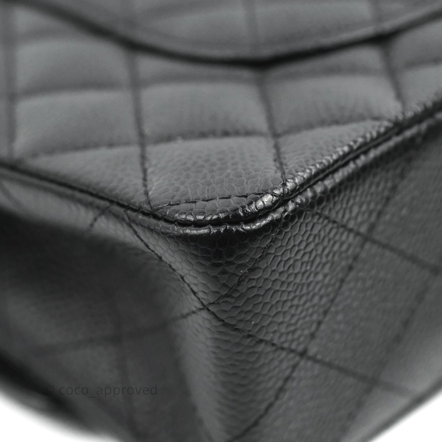 Chanel Classic M/L Medium Flap Quilted Black Caviar Silver Hardware