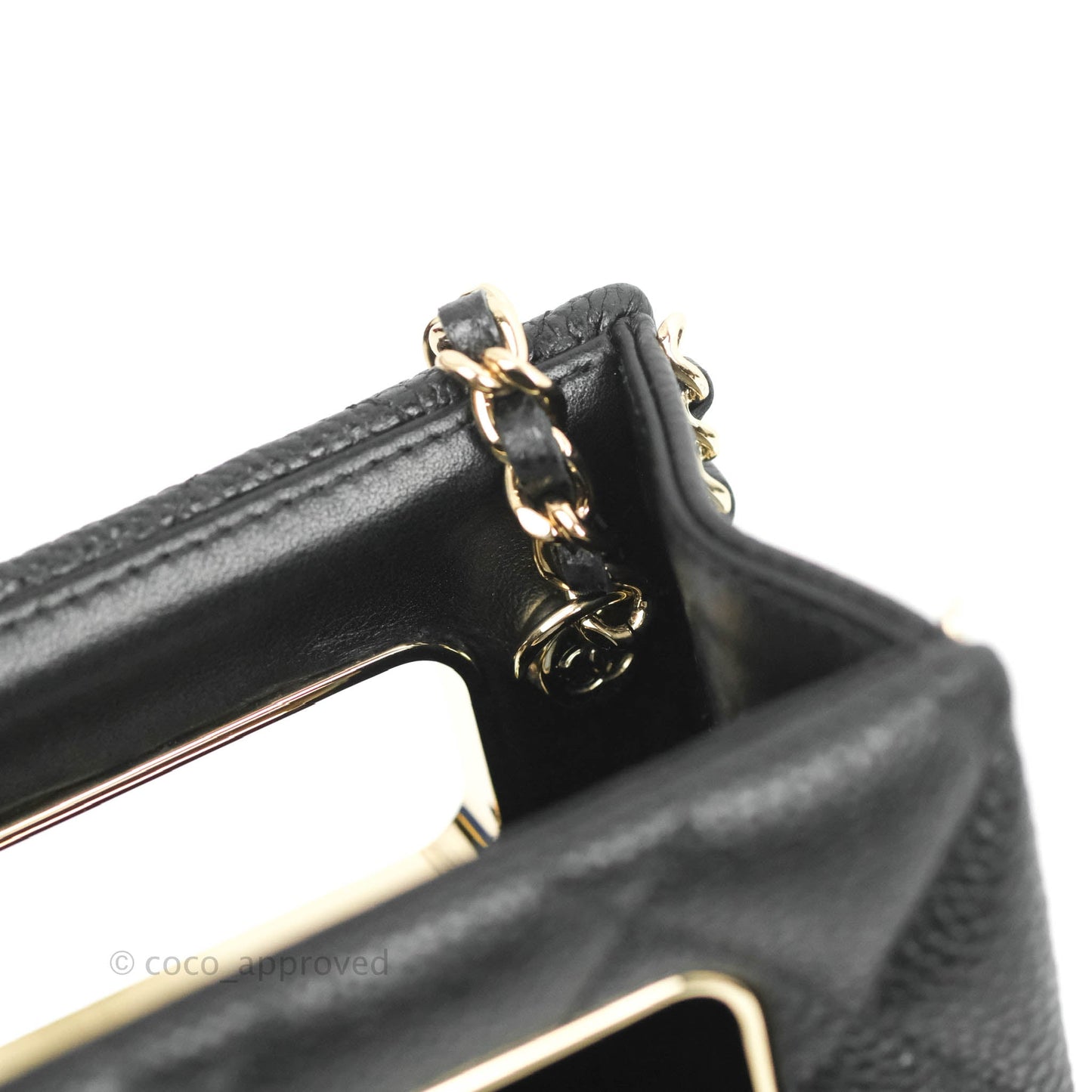 Chanel Evening Bag Caviar Black Gold Hardware 22SS