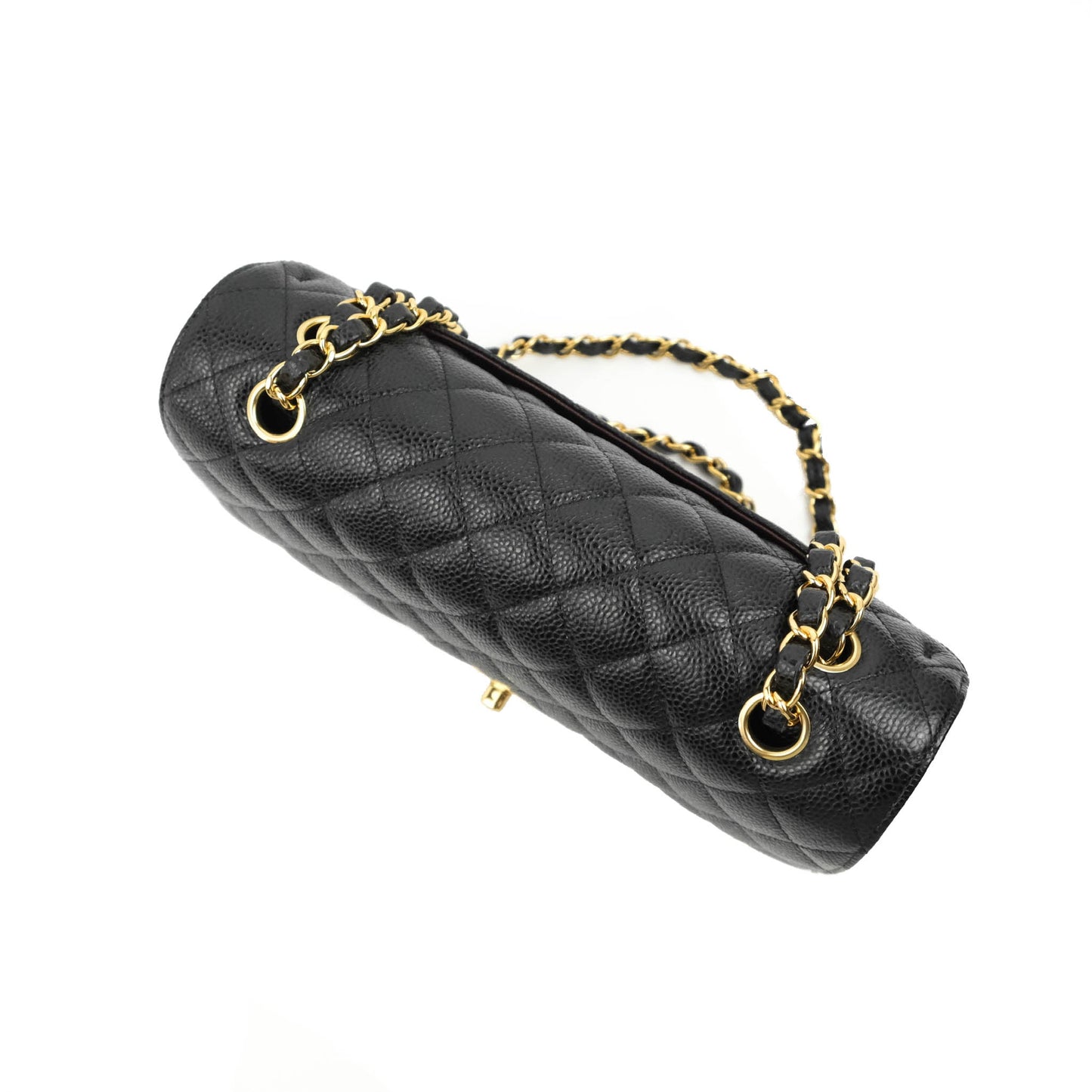 Chanel Classic M/L Medium Flap Quilted Black Caviar Gold Hardware