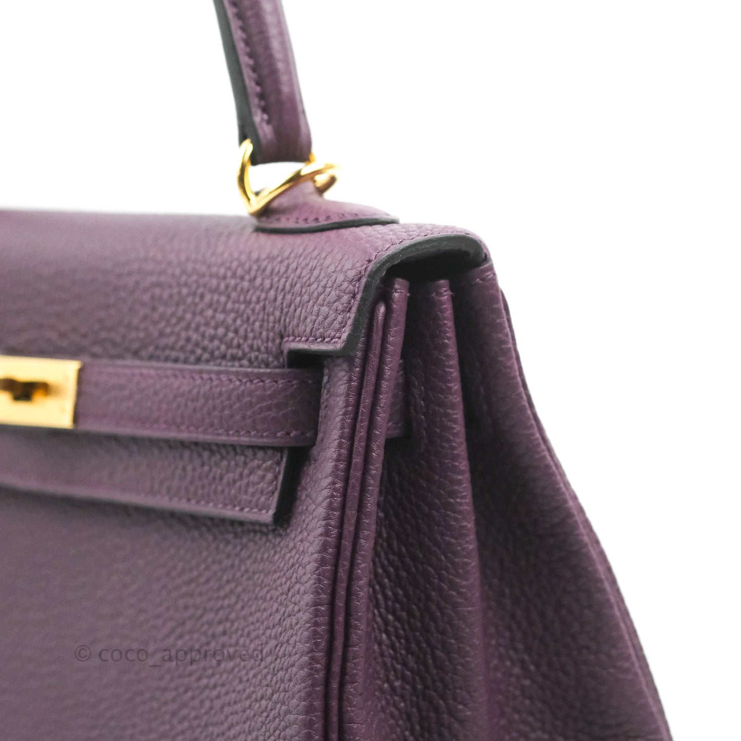 Hermès Retourne Kelly 25 Cassis Gold Hardware
