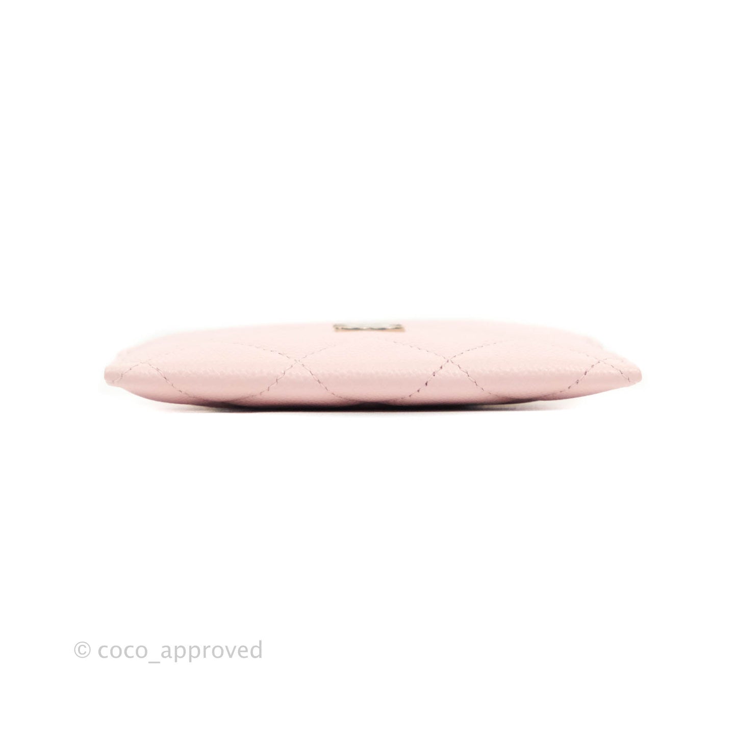 Chanel Classic Flat Card Holder Light Pink Caviar Gold Hardware