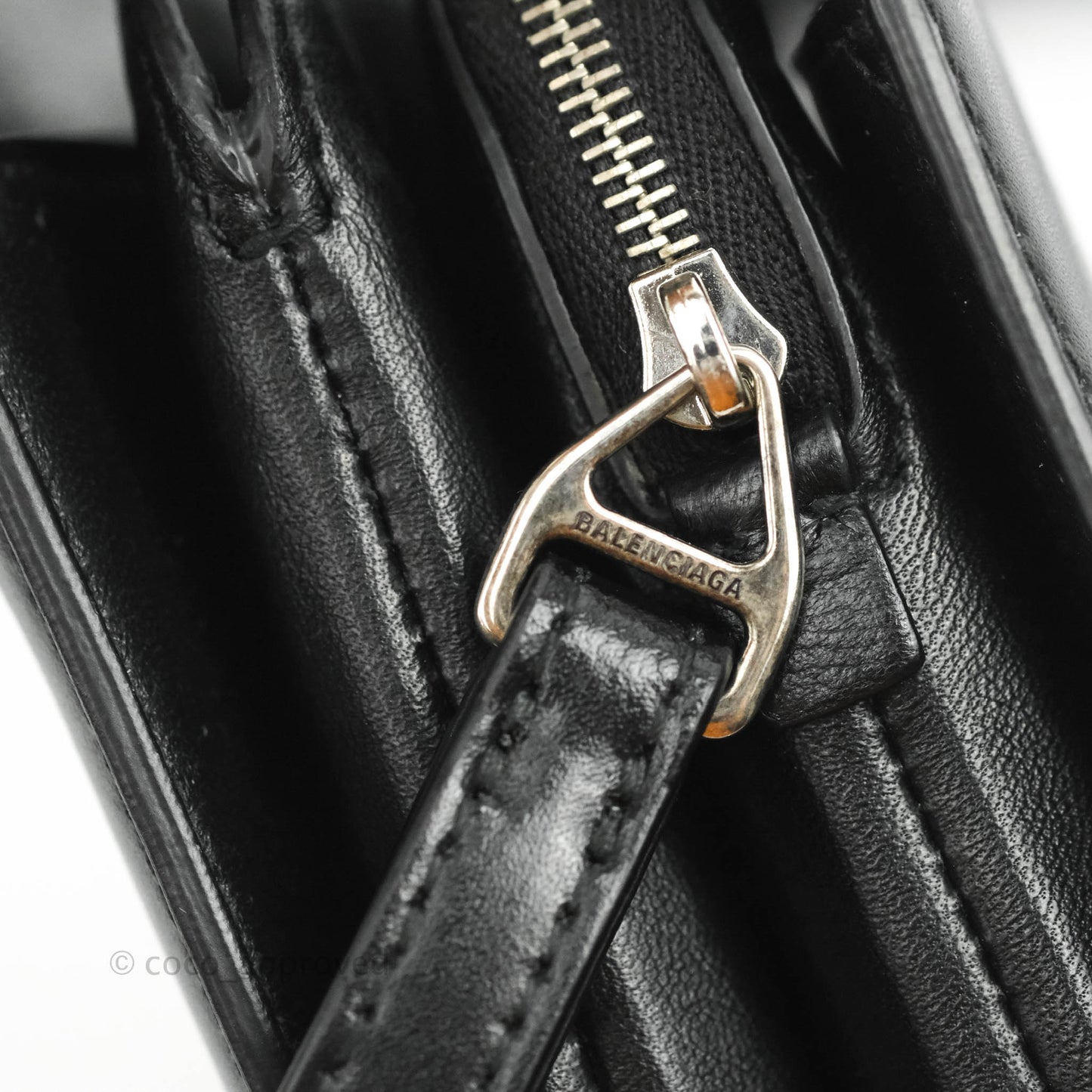 Balenciaga Small B Bag Black Box Calfskin Silver Hardware
