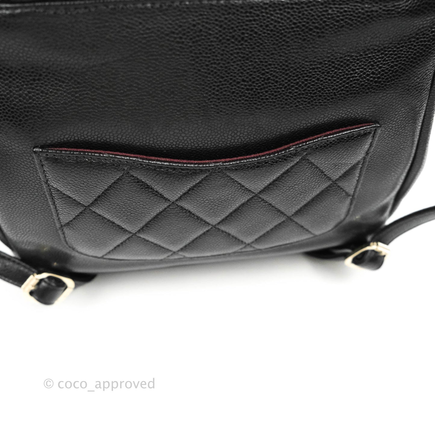 Chanel Quilted Business Affinity Backpack Black Caviar Light Gold Hardware
